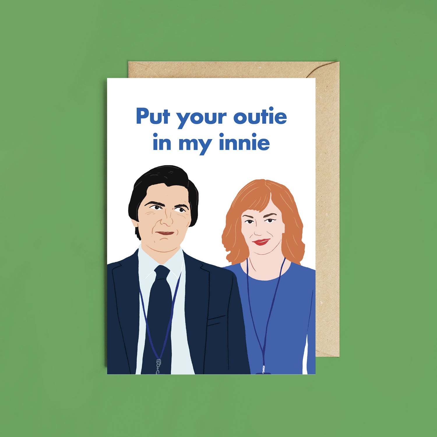 Put Your Outie In My Innie Helly and Mark Severance Card - Anniversary Valentines
