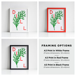 Dill Herb print from an original painting, choice of sizes, available framed and unframed