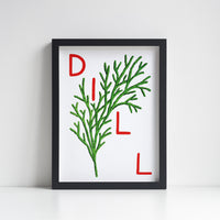 Dill Herb print from an original painting, choice of sizes, available framed and unframed