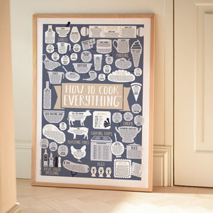 How To Cook Everything Kitchen Print in A2