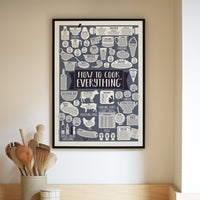 How To Cook Everything Kitchen Print in A2