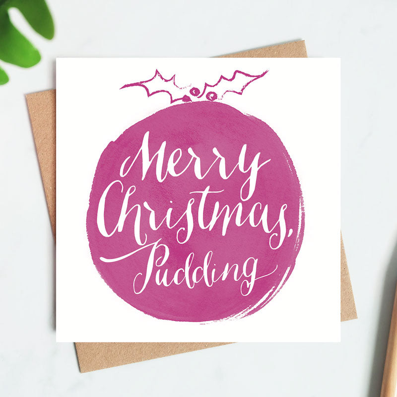 Merry Christmas Pudding Christmas Card