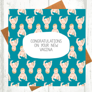 Congratulations On Your New Vagina New Baby Card
