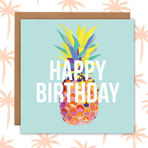 Tropical Pineapple Birthday Card