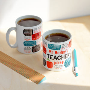 Personalised Teacher Jokes Mug
