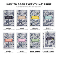 How To Cook Everything Kitchen Print in A2