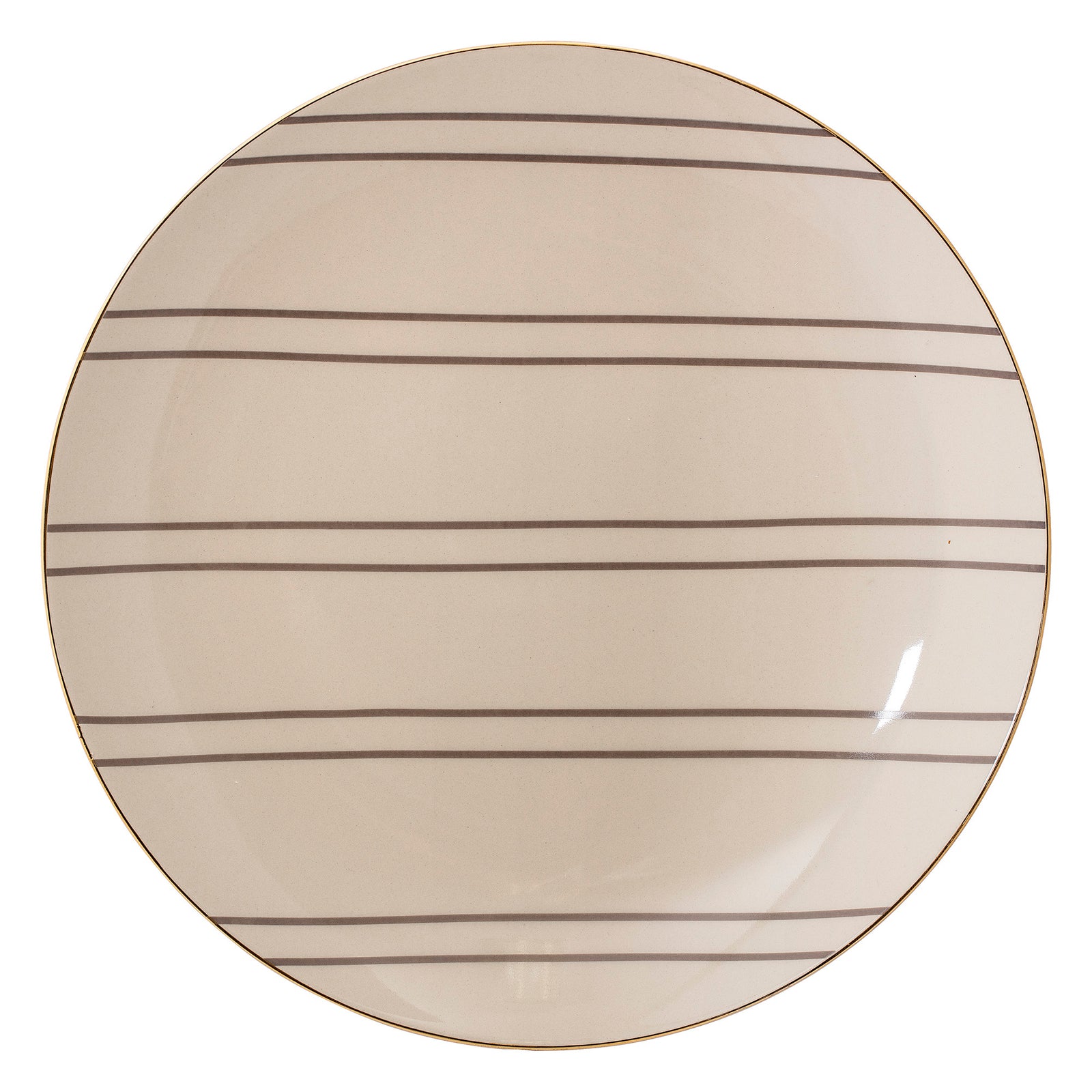 Striped Stoneware Plate by Bloomingville