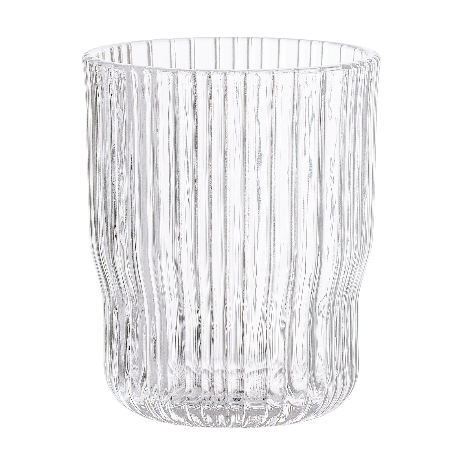Ribbed Clear Drinking Glass