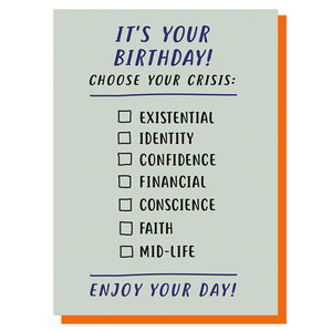funny crisis birthday card