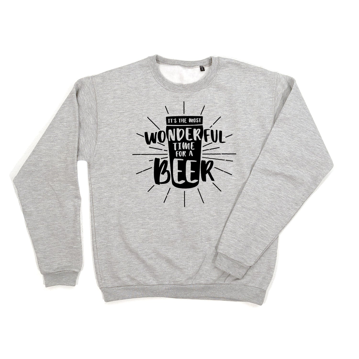 most wonderful time for a beer sweatshirt grey black