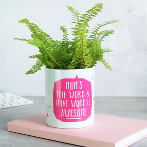 Mum's The Word Plant Pot