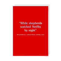 While Shepherds Watched Netflix By Night Christmas Card