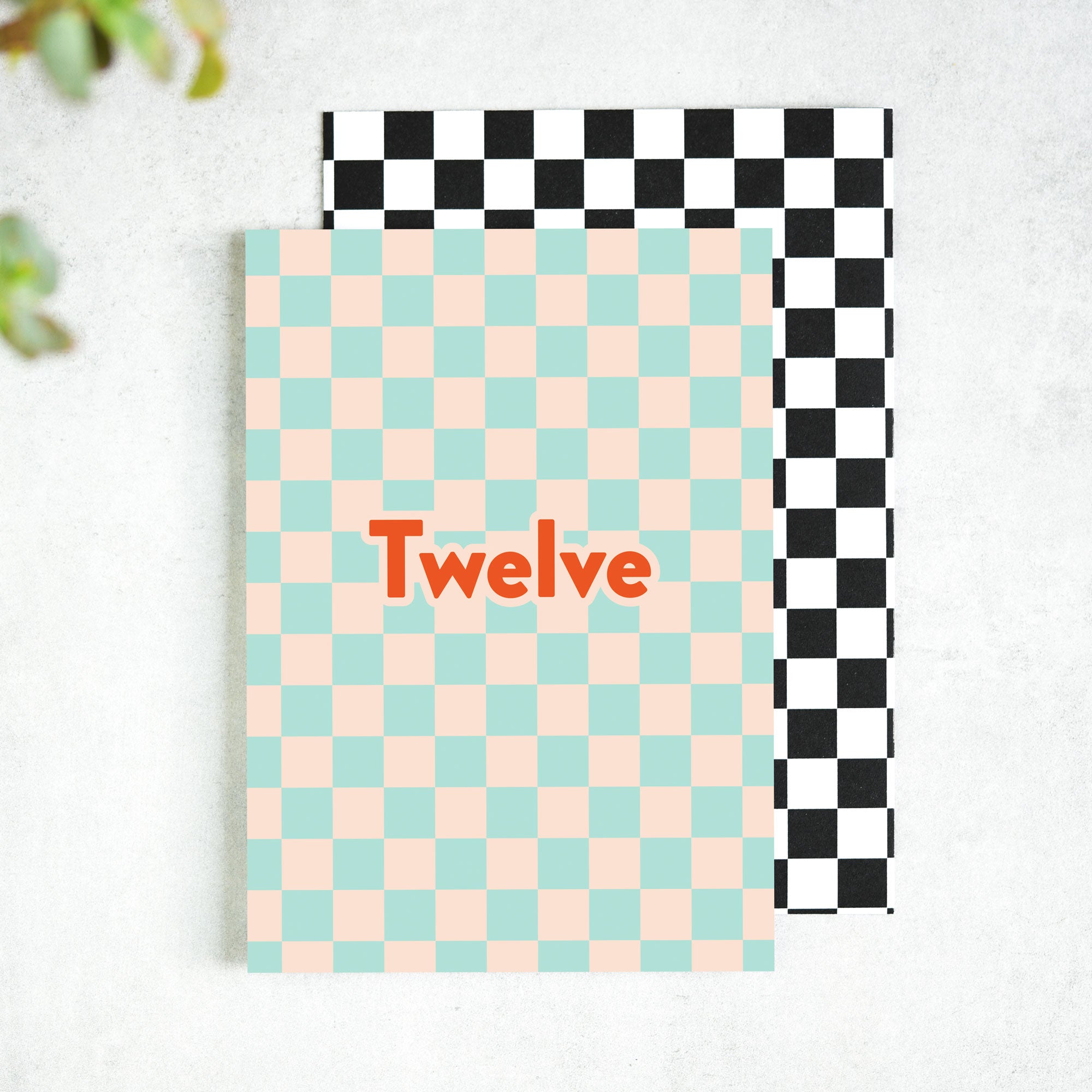 Twelve Checkerboard 12th Birthday Card
