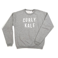 Women's Curly Kale Grey Food Slogan Sweatshirt