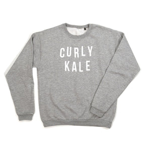 Women's Curly Kale Grey Food Slogan Sweatshirt