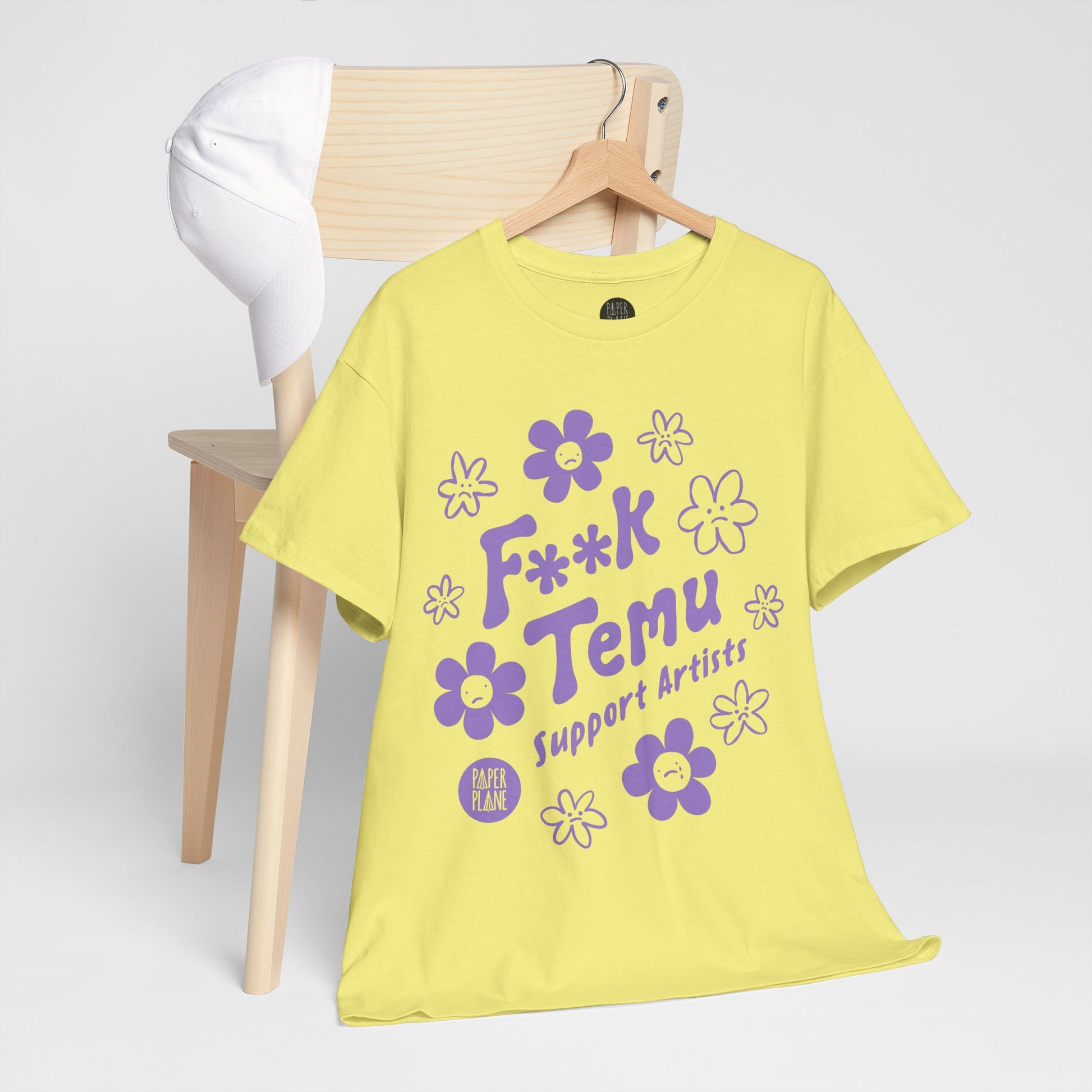 F**K Temu. Support Artists T Shirt. Unisex Heavy Cotton Tee
