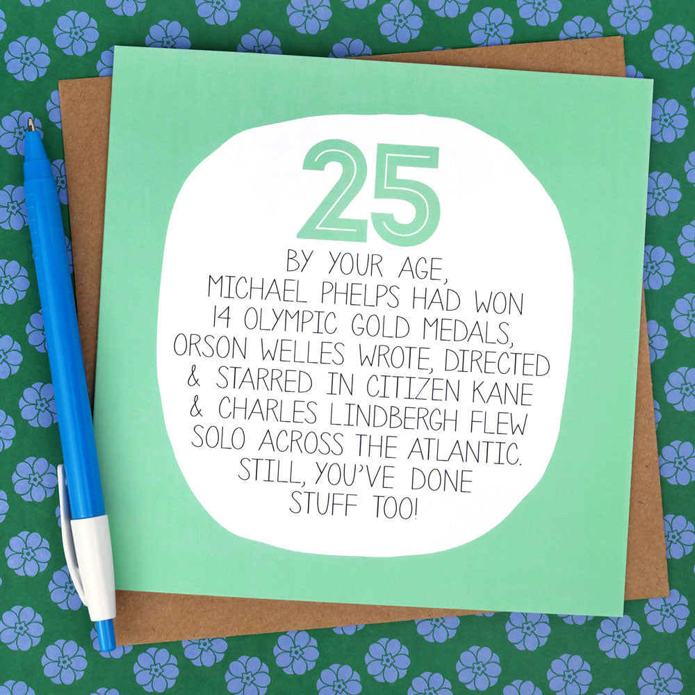 25th Birthday Card - By Your Age