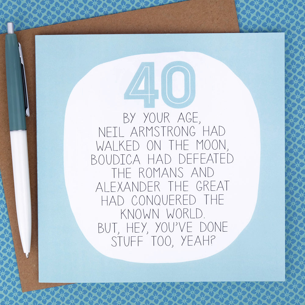 40th Birthday Card - By Your Age