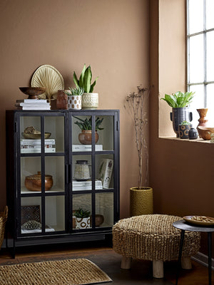 White and Terracotta Patterned Plant Pot