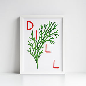 Dill Herb print from an original painting, choice of sizes, available framed and unframed