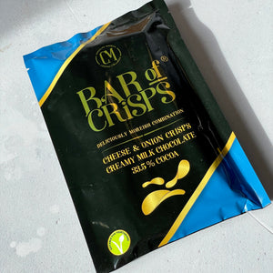 Bar of Crisps Cheese & Onion Chocolate Bar - As Seen On Dragon's Den!