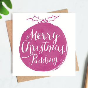 Merry Christmas Pudding Christmas Card