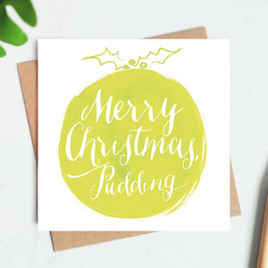Merry Christmas Pudding Christmas Card