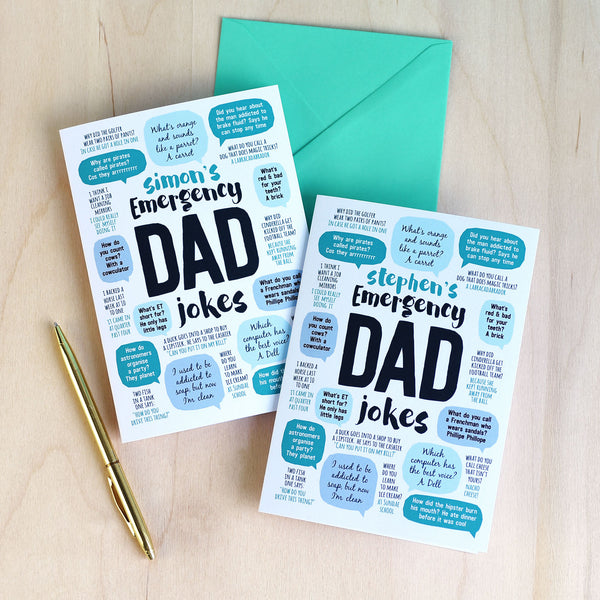 Personalised Emergency Dad Jokes® Card - Paper Plane