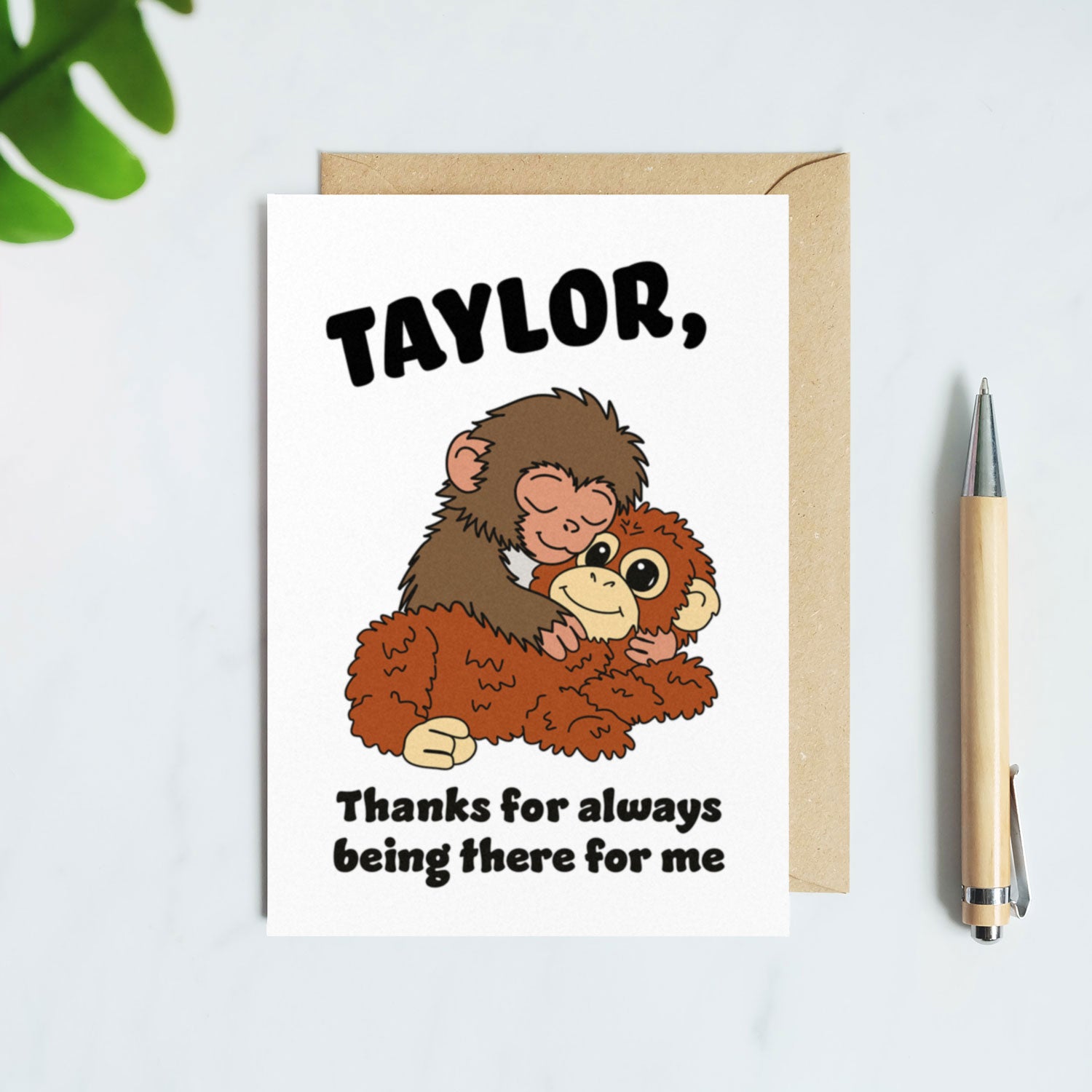 Punch The Monkey Personalised Card
