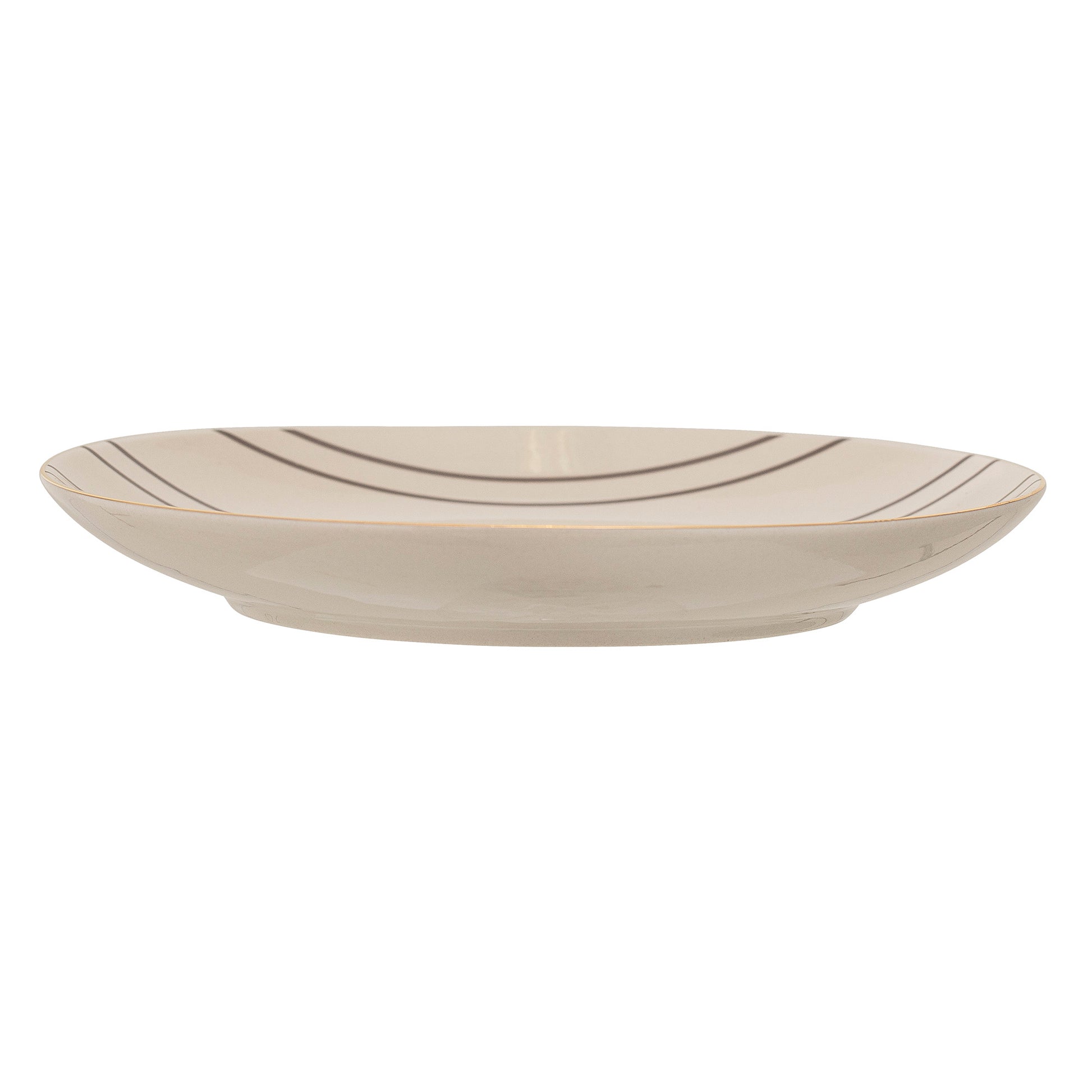 Striped Stoneware Plate by Bloomingville