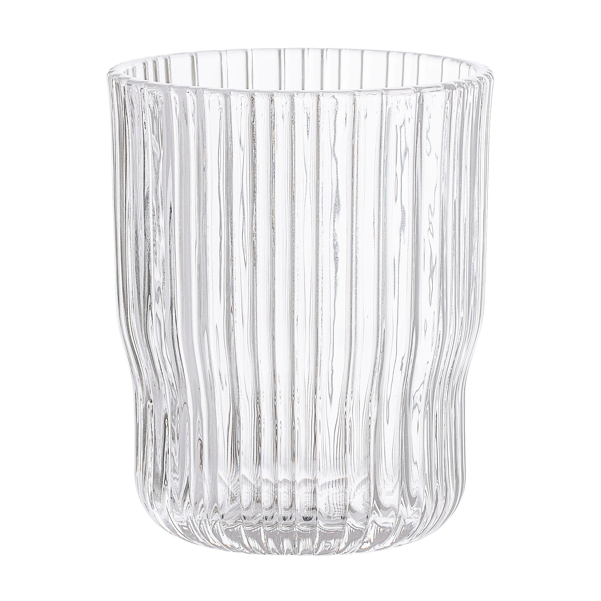 Ribbed Clear Drinking Glass
