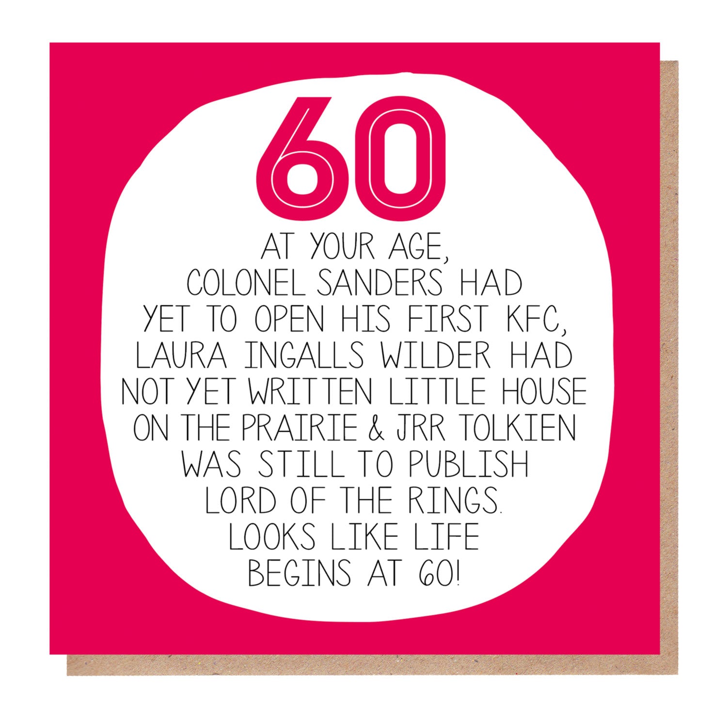 60th Birthday Card - At Your Age