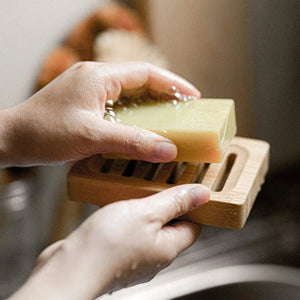 Bamboo soap dish