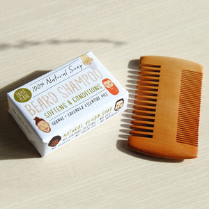 Wooden beard comb