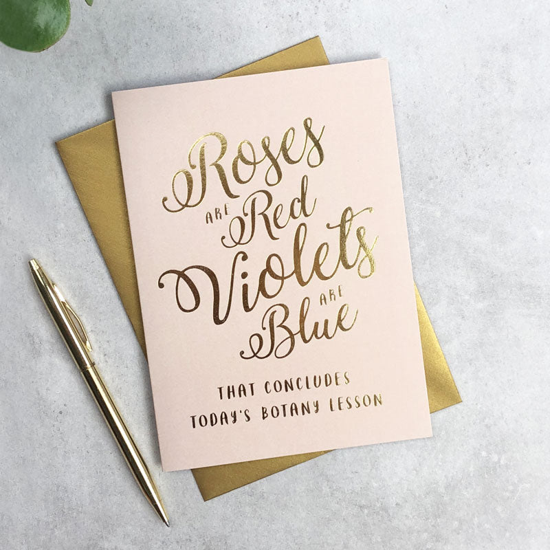 Roses Are Red gold foil card