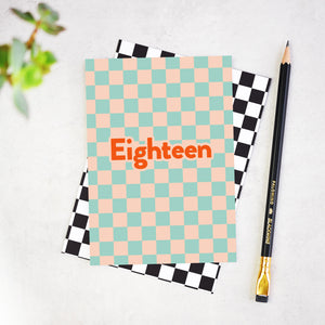 Eighteen Checkerboard 18th Birthday Card