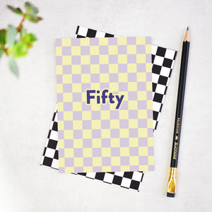 Fifty Checkerboard 50th Birthday Card