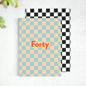 Forty Checkerboard 40th Birthday Card