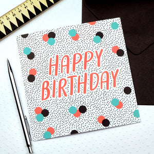 mono happy birthday card