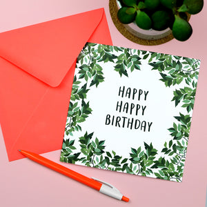 Botanical Happy Birthday Card