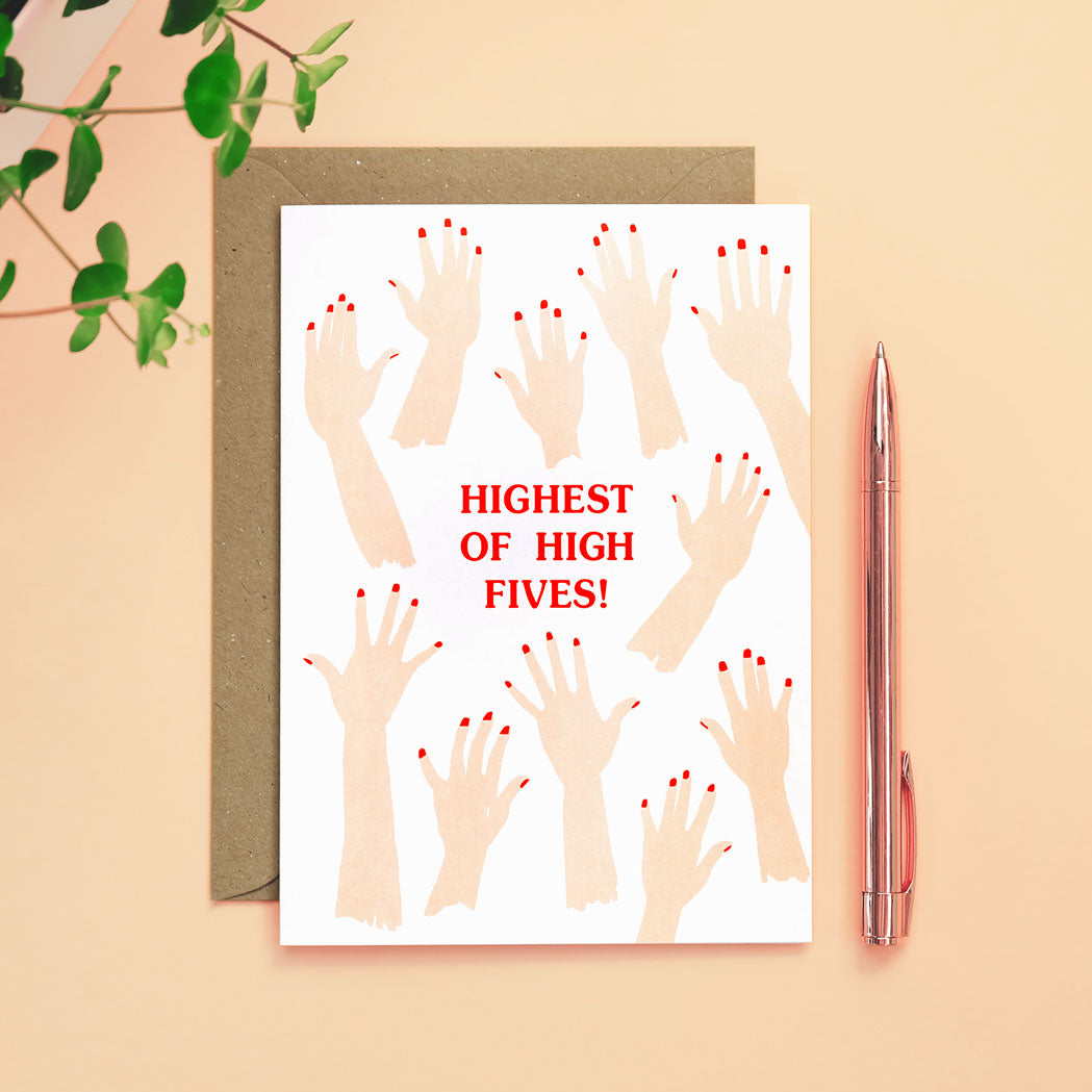 High Fives congratulations well done card