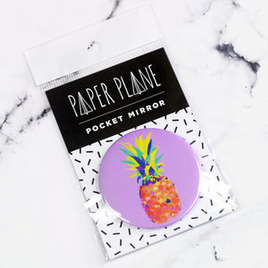 Pineapple Pocket Mirror/Badge/Bottle Opener lilac