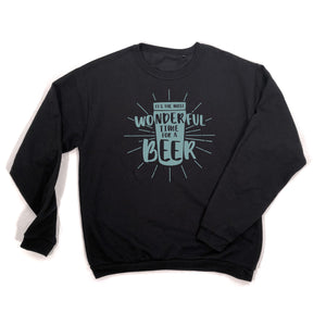 most wonderful time for a beer sweatshirt black blue