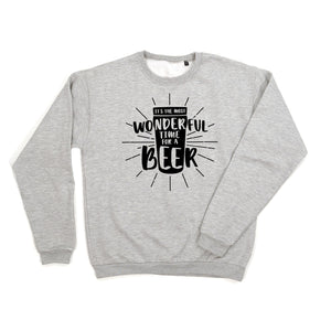 most wonderful time for a beer sweatshirt grey black