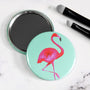 Light Blue Flamingo Pocket Mirror/Badge/Bottle Opener