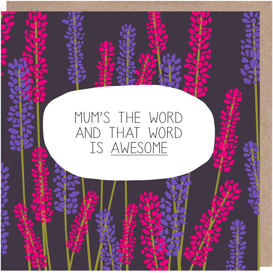 floral mum's awesome birthday card