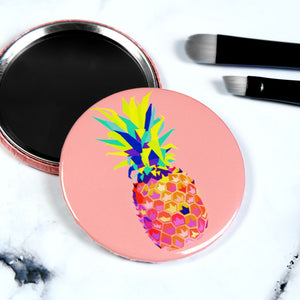 Pineapple Pocket Mirror/Badge/Bottle Opener peach