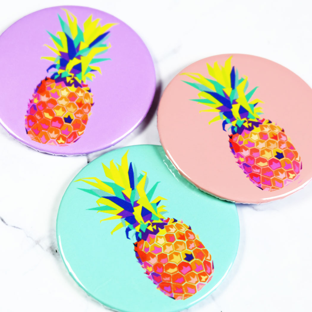 Pineapple Pocket Mirror/Badge/Bottle Opener