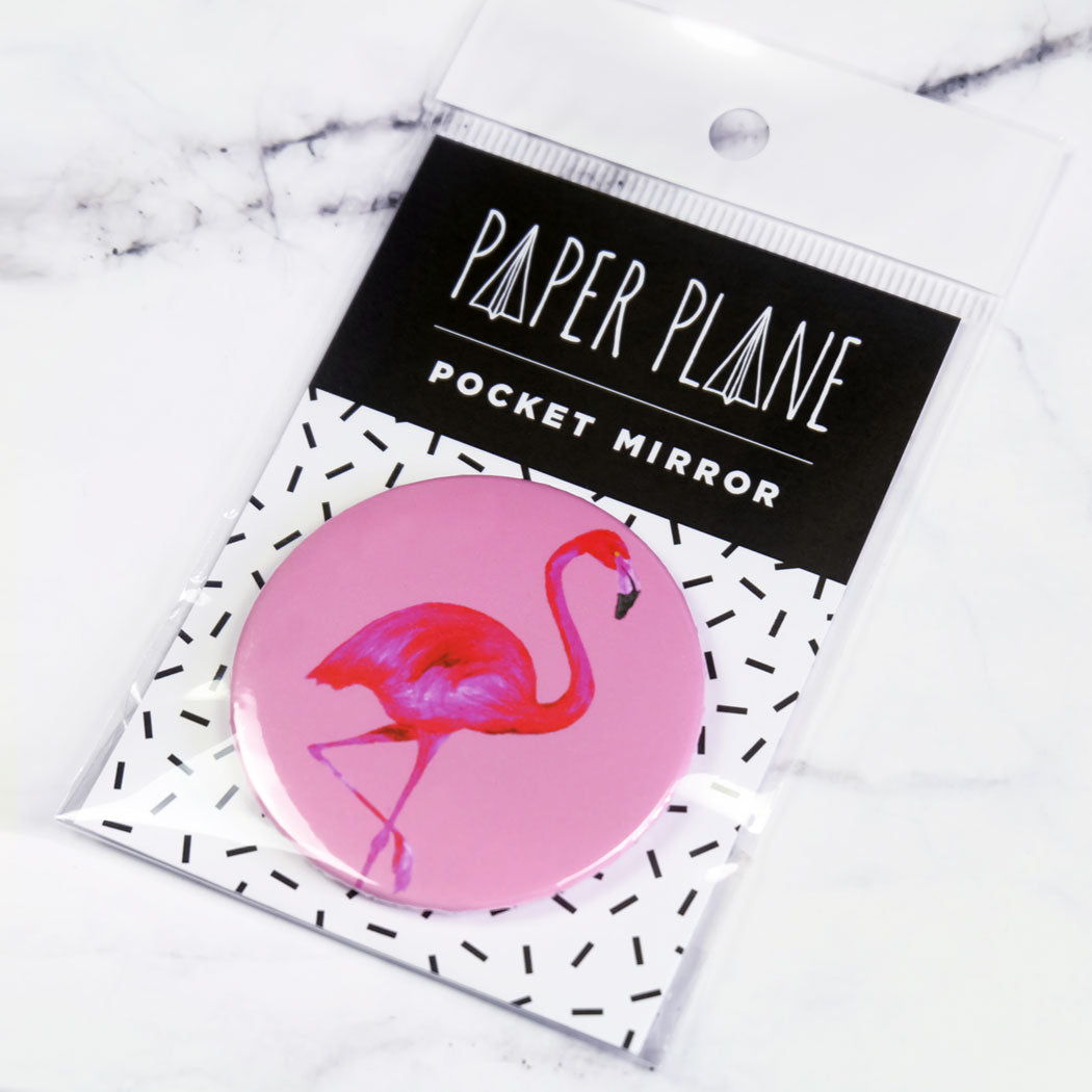 Light Pink Flamingo Pocket Mirror/Badge/Bottle Opener