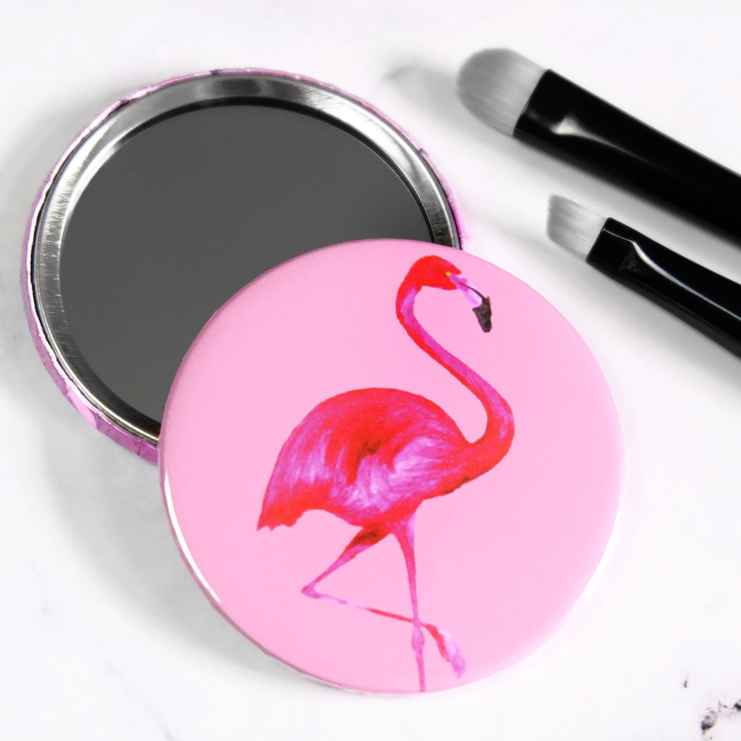 Light Pink Flamingo Pocket Mirror/Badge/Bottle Opener